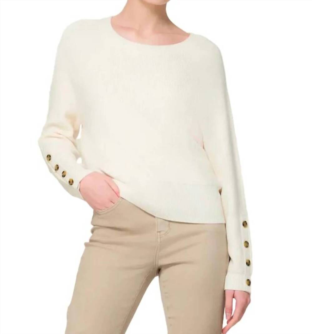 NEW ELANA WANG ribbed knit sweater in sand